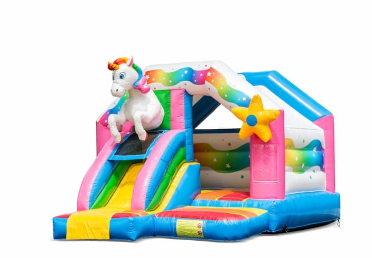 Nieuw in assortiment: springkussen Slide Combo Unicorn