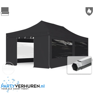 Party Tent Easy-UP 3x6 Black Fire Retardant